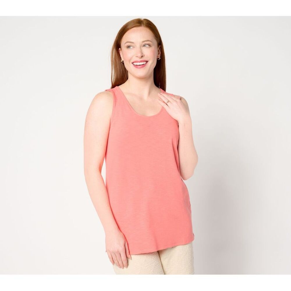 SUNNYLiFE Women's Top Sz 2XS (XXS) Slub_Knit Tank Orange A646027